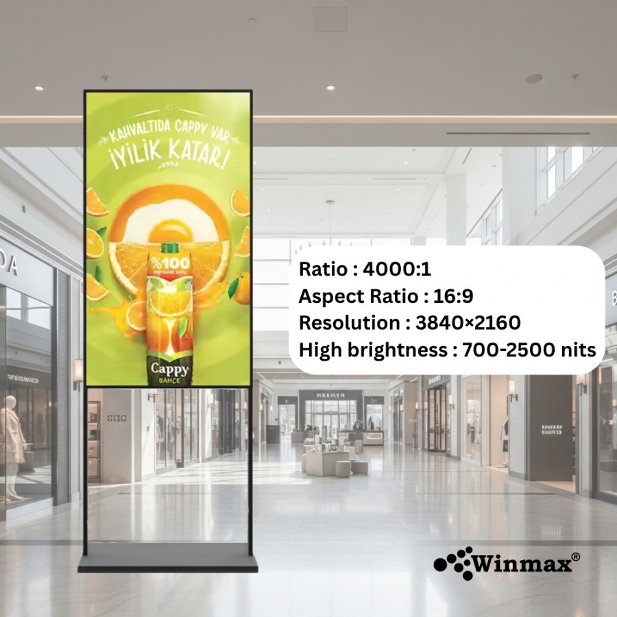 ป้ายโฆษณาดิจิตอล (ความสว่างสูง) 4K 43 นิ้ว Digital Signage (High-brightness) รุ่น WINMAX-GLP43