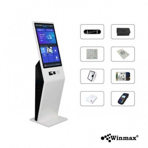 เครื่องกดบัตรคิวบริการตนเอง ตู้คีออสขายสินค้า Kiosk Ordering Self Service ขนาด 32 นิ้ว Winmax รุ่น Win513