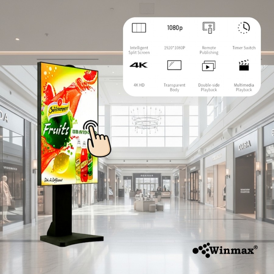 ป้ายโฆษณาดิจิตอล (ความสว่างสูง) 4K 55 นิ้ว Digital Signage (High-brightness) รุ่น WINMAX-GLP55