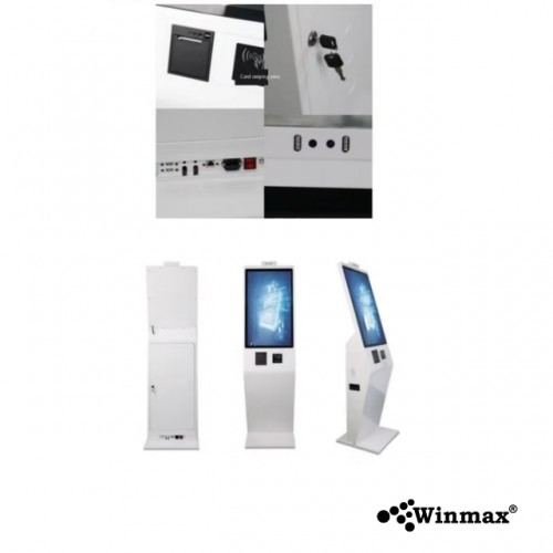 เครื่องกดบัตรคิวบริการตนเอง ตู้คีออสขายสินค้า Kiosk Ordering Self Service ขนาด 32 นิ้ว Winmax รุ่น Win513