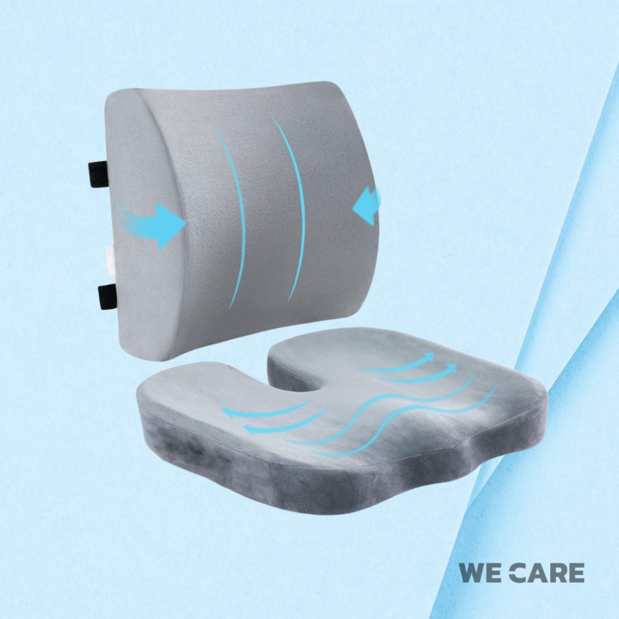 เบาะรองหลังเพื่อสุขภาพ WE CARE บรรเทาอาการปวดเมื่อย ลดแรงกดทับ ป้องกันอาการออฟฟิศซินโดรม รุ่น CareSit 3