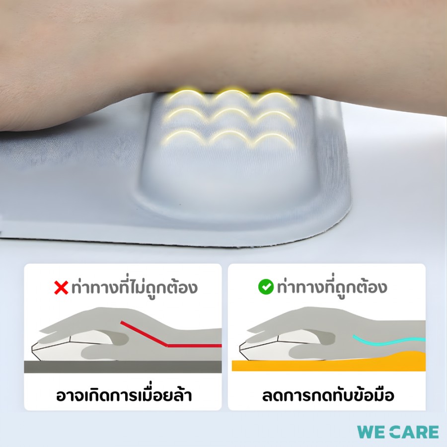 แผ่นรองเมาส์เพื่อสุขภาพ WE CARE รุ่นเมมโมรี่โฟม ดีไซน์สี่เหลี่ยม เพิ่มความสบายให้ทุกการทำงาน รุ่น BeWork 1