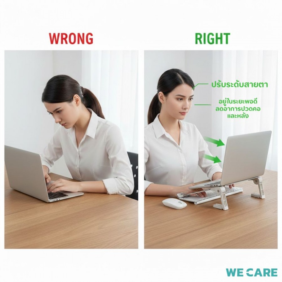 แท่นวางโน็ตบุ๊ค/มือถือ/ไอแพด แบบพกพาพับได้ WE CARE รุ่น NST-1