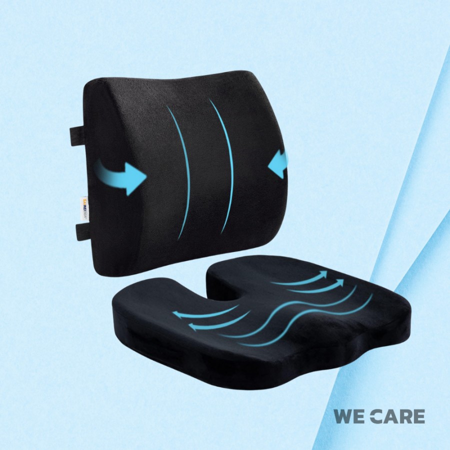 เบาะรองหลังเพื่อสุขภาพ WE CARE บรรเทาอาการปวดเมื่อย ลดแรงกดทับ ป้องกันอาการออฟฟิศซินโดรม รุ่น CareSit 3
