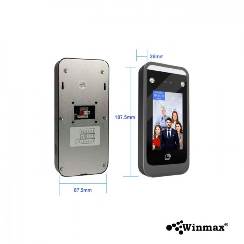 เครื่องสแกนใบหน้า ลายนิ้วมือและบัตรควบคุมการเข้าออก 4.3 นิ้ว Winmax-AI06