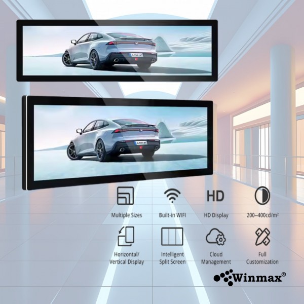 ป้ายโฆษณา LCD Bar Screen ขนาดกลาง 43 / 48.8 / 49.5 / 58.4 นิ้ว Digital Signage Bar Screen รุ่น Win462