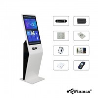 เครื่องกดบัตรคิวบริการตนเอง ตู้คีออสขายสินค้า Kiosk Ordering Self Service ขนาด 32 นิ้ว Winmax รุ่น Win513