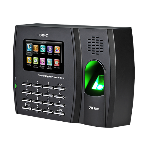 เครื่องสแกนลายนิ้วมือ สำหรับบันทึกเวลาทำงาน Finger Scan ZKTECO U300-C