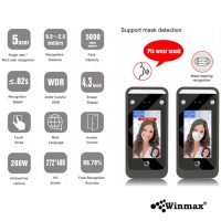 เครื่องสแกนใบหน้า ลายนิ้วมือและบัตรควบคุมการเข้าออก 4.3 นิ้ว Winmax-AI06