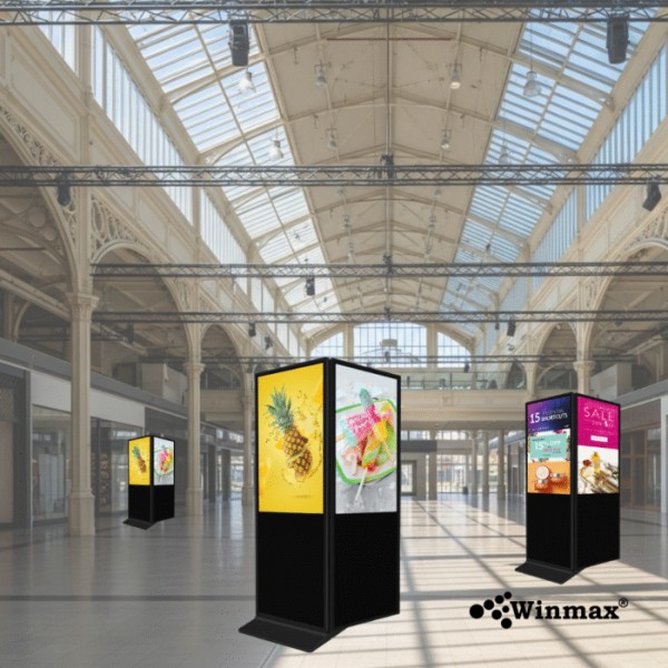 ป้ายโฆษณาดิจิทัลแบบหน้าจอ 2 ด้าน ขนาด 55 นิ้ว ความคมชัด 4K Digital Signage Double Sided Winmax model Win-DIDS-414-55