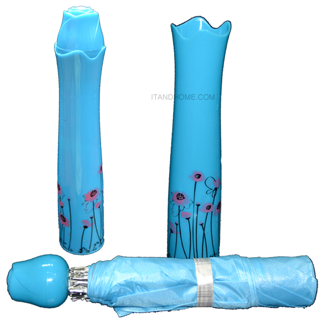 mini rose umbrella Folding blue color