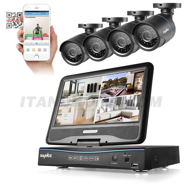 Surveillance System 8CH DVR 720P with Built-in 10.1