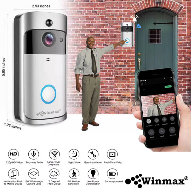 Video Doorbell วีดีโอดอร์เบลล์ กล้องตาแมว ดูผ่านมือถือ