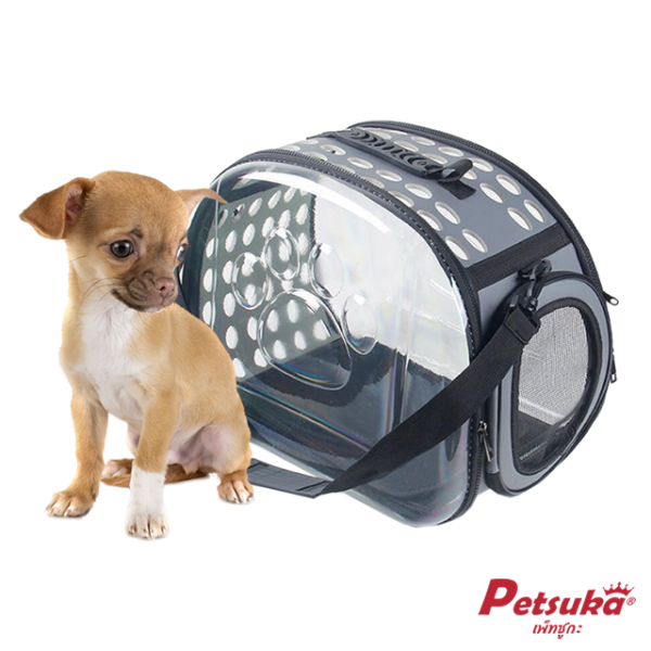 Petsuka Portable Transparent Pet Bag Space Bag Gray Color Size S
