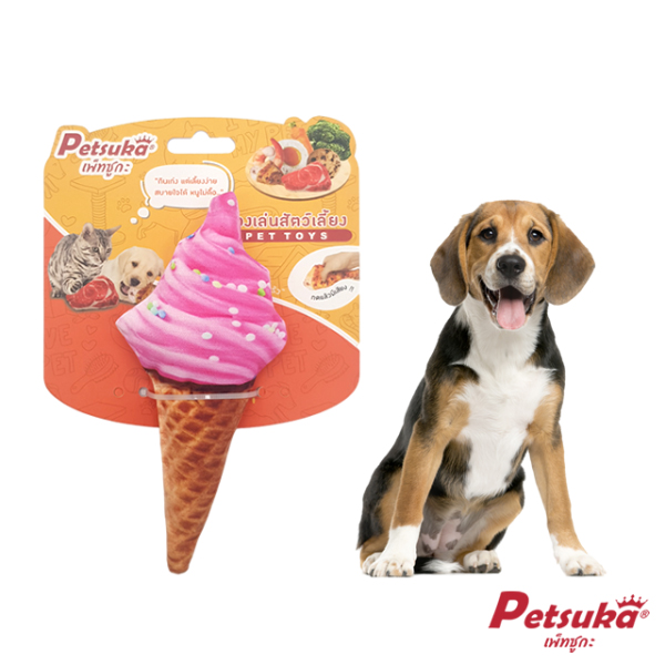 ตุ๊กตาไอศกรีมนุ่มนิ่ม Petsuka ของเล่นสัตว์เลี้ยง มีเสียง