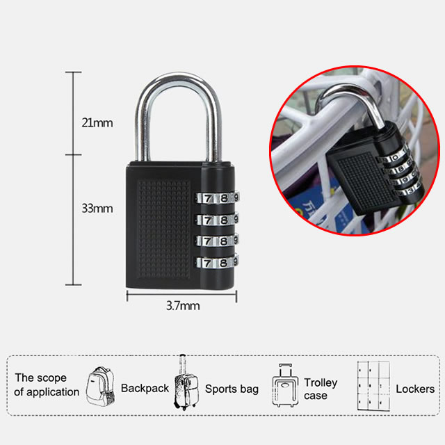 แม่กุญแจล็อคจักรยาน ลูกกุญแจแบบใส่รหัส