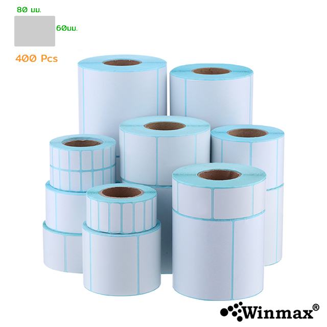 Barcode Sticker Direct Thermal Label 80x60mm 400pcs
