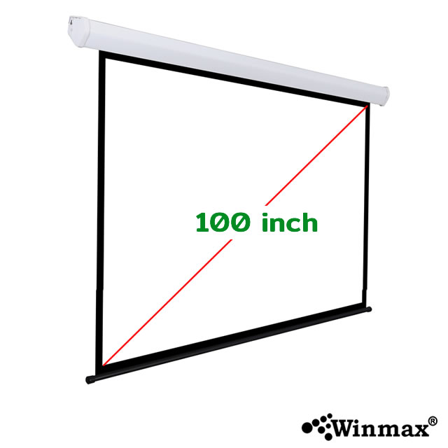 Motorized Projector Screen Wall Mounted 100 inch 4:3 with Remote Control