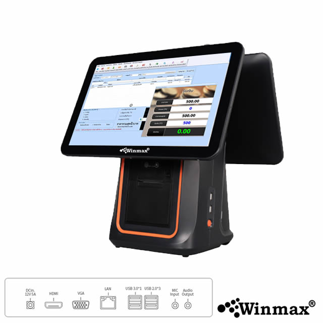 Touch Screen Point of Sale with Thermal Printer 80 mm. Winmax-PN15DB