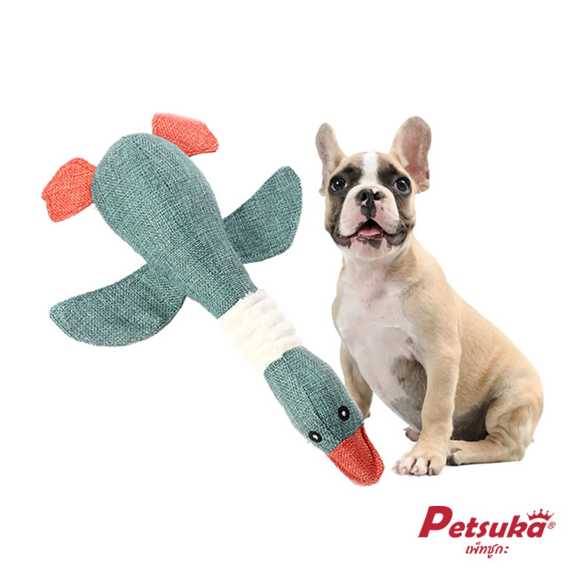 Duck doll dog toy Petsuka pet flossing toy with sound green