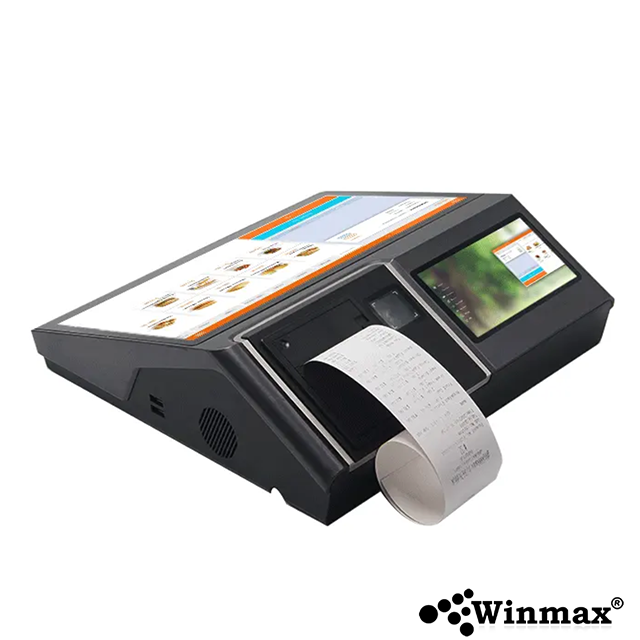 12.5 Inch Android POS Machine Cash Register with 5 inch customer display and 58mm Printer Winmax-T8