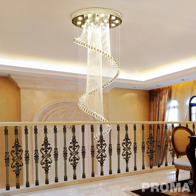 โคมไฟระย้าโมเดิร์นคริสตัลเกลียวแบบแขวน