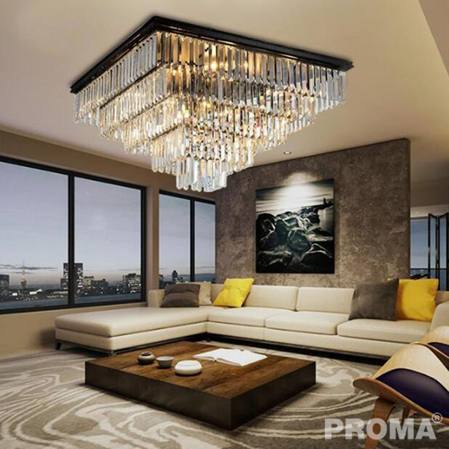 โคมไฟคริสตัลติดเพดาน สไตล์โมเดิร์นวินเทจ