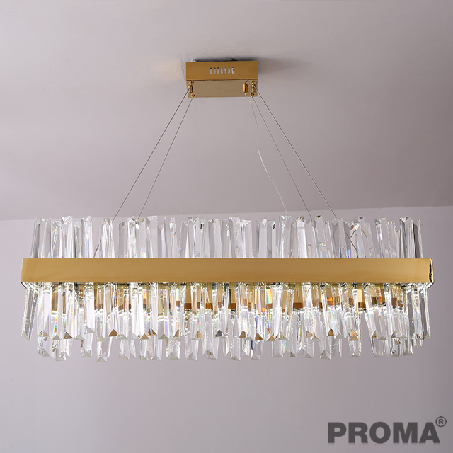 โคมไฟคริสตัลสี่เหลี่ยมผืนผ้า