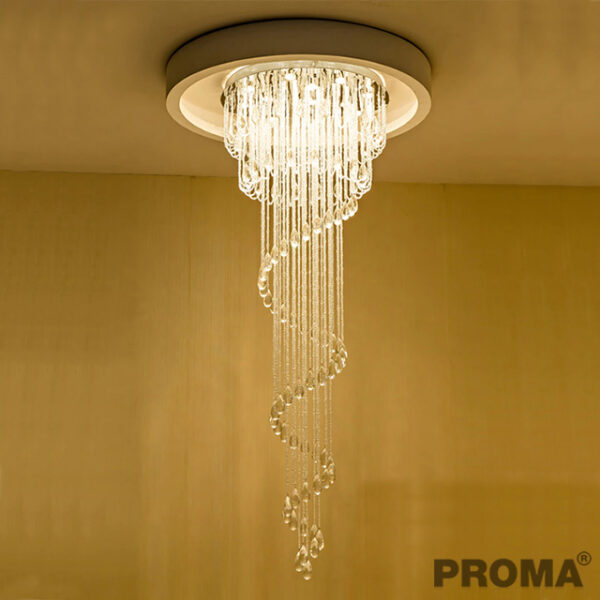 โคมไฟระย้าโมเดิร์นคริสตัล หรูสง่า แบบแขวน