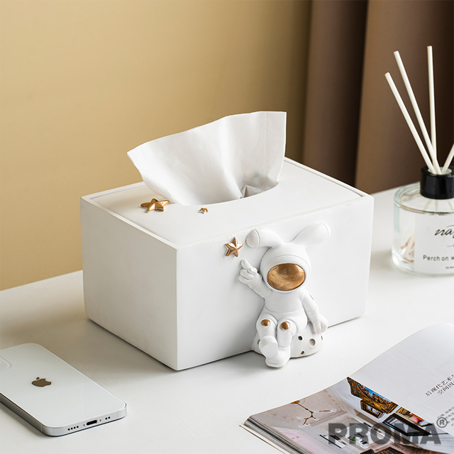 กล่องกระดาษทิชชู่ ลายนักบินอวกาศ กล่องทิชชู่เรซิ่น