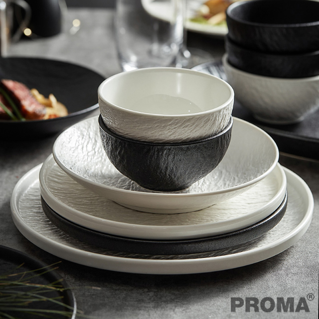 Bowl Set Home Rock Bowl Black And White Japanese Tableware