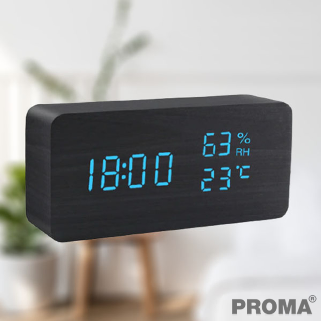 นาฬิกาดิจิตอล รูปแบบลายไม้ 