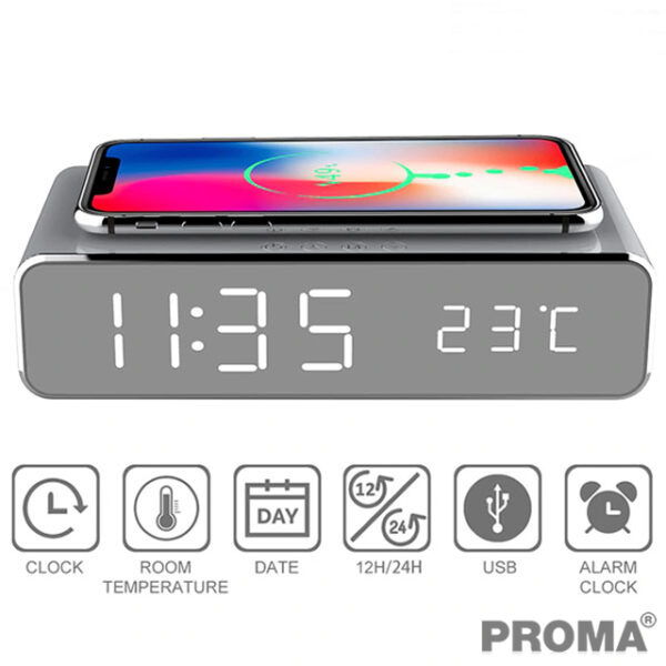 นาฬิกาปลุกดิจิตอล ชาร์จโทรศัพท์ได้ 