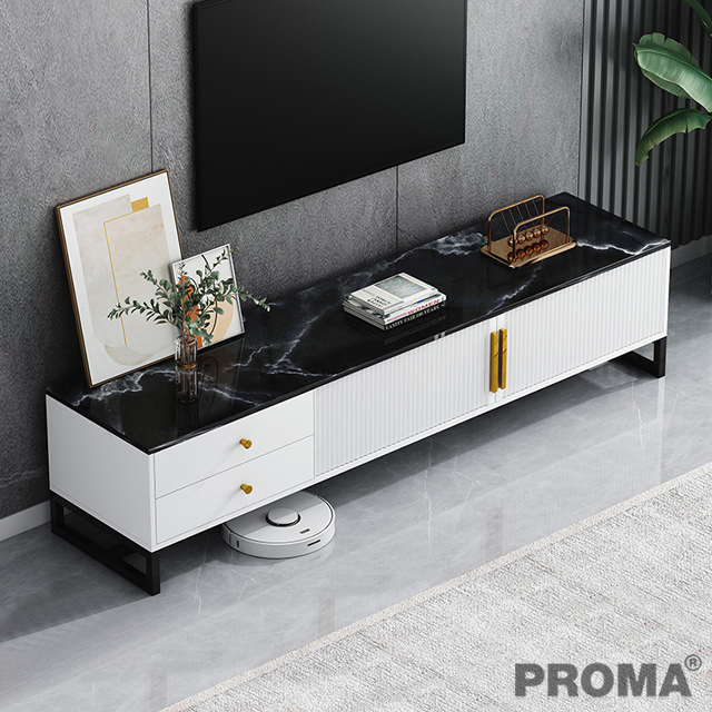 Table Light Luxury Imitation Rock Board TV Cabinet