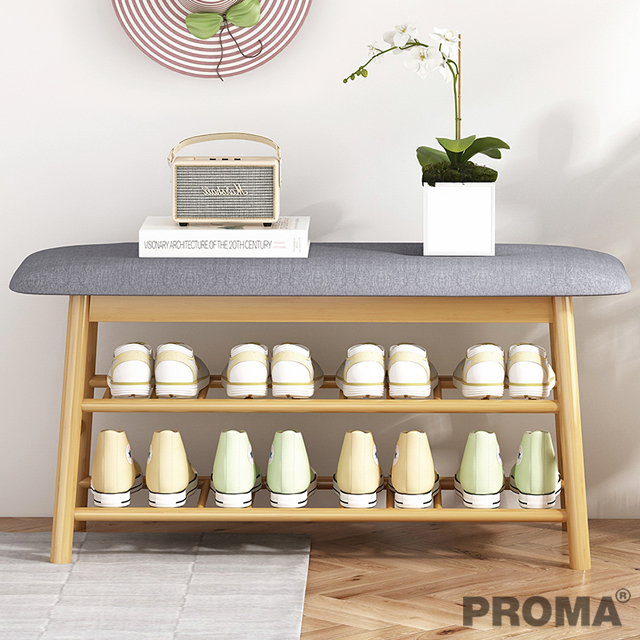 Shoe Shelf Solid Wood Storage Stool Cabinet