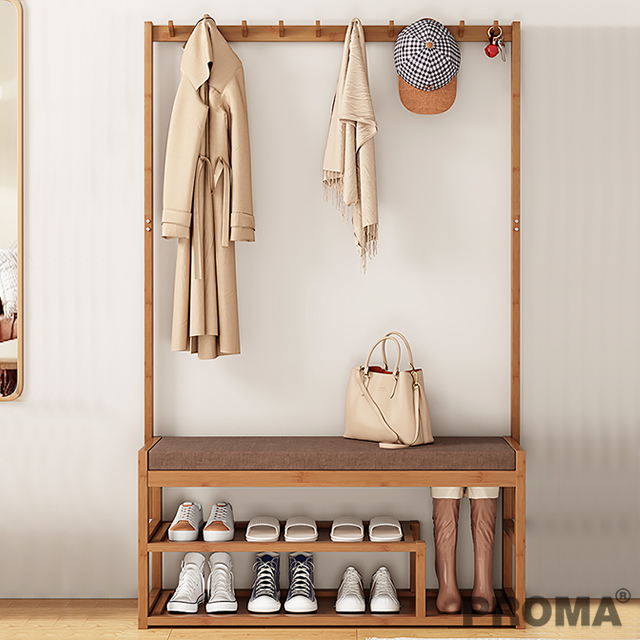 Shoe Rack Changing Stool Solid Wood Clothes Hanger
