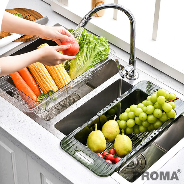 Washbasin Basket Retractable Ditchen Dishwashing Plastic