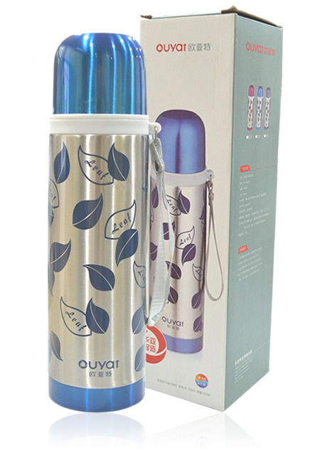 กระบอกน้ำสูญญากาศ กระบอกน้ำเก็บความเย็น กระบอกน้ำร้อน 480 มล. สีน้ำเงิน