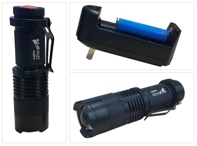 ไฟฉาย LED กันน้ำ 7W 500 lumen black