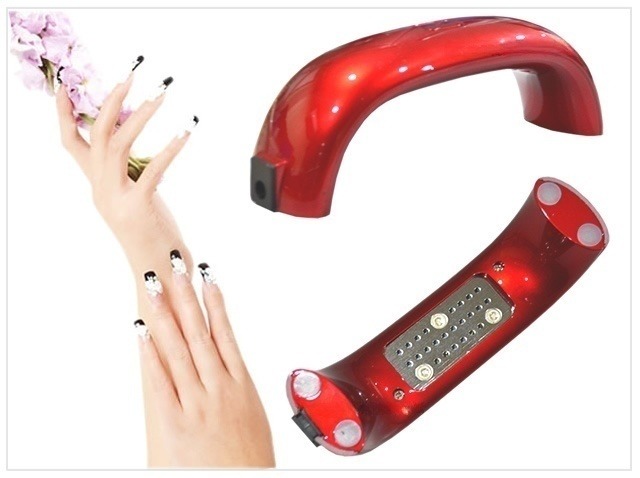 เครื่องอบเล็บด้วยรังสี UV เครื่องอบเล็บขนาดเล็ก พกพาสะดวก (สีแดง)