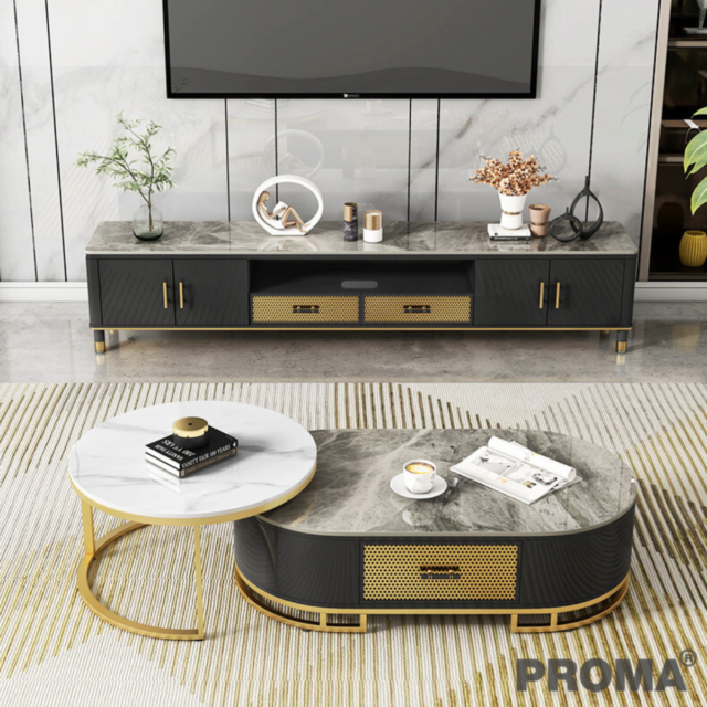 Round Low Height Coffee Tables Combination for Living Room