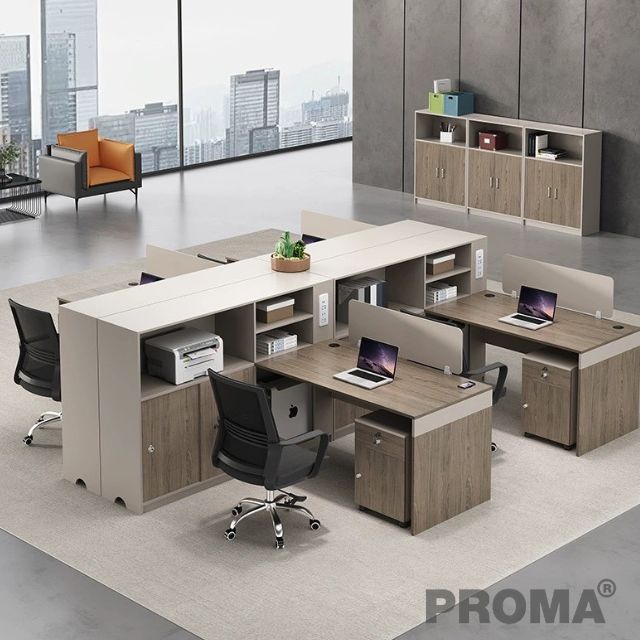 Modern design desk with 2-4 seats for workstation.