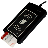 2in1 เครื่องอ่านเขียนบัตรประชาชน Smart Card พร้อมเครื่องอ่านเขียน บัตร RFID Mifare 13.56MHz ACR1281U MCR0001