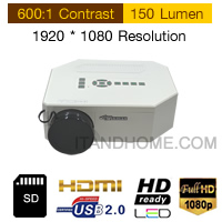 Mini LED Multimedia Projector Av VGA SD Miscro USB Hdmi Input 150 lumens 