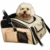 Bag pet dog and cat portable pet beige color