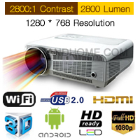 Android 4.2 Projector WIFI  Full HD LED 2800 Lumens