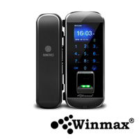 กลอนประตูล็อคกระจก ด้วยรหัสผ่าน ลายนิ้วมือ สมาร์ทการ์ด รุ่น Winmax-IGLASSII-B Winmax-GLASSII-B