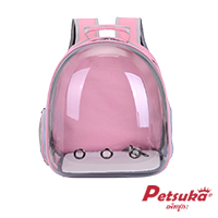 กระเป๋าสะพายสัตว์เลี้ยง Petsuka แบบแคปซูลอวกาศ ด้านหน้าโปร่งใส สีชมพู