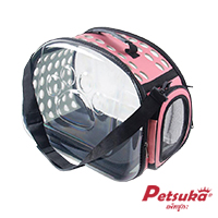 กระเป๋าสัตว์เลี้ยงสะพายข้าง Petsuka แบบโปร่งใส สีชมพู ขนาด M
