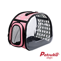 กระเป๋าสัตว์เลี้ยงสะพายข้าง Petsuka แบบโปร่งใส สีชมพู ขนาด S